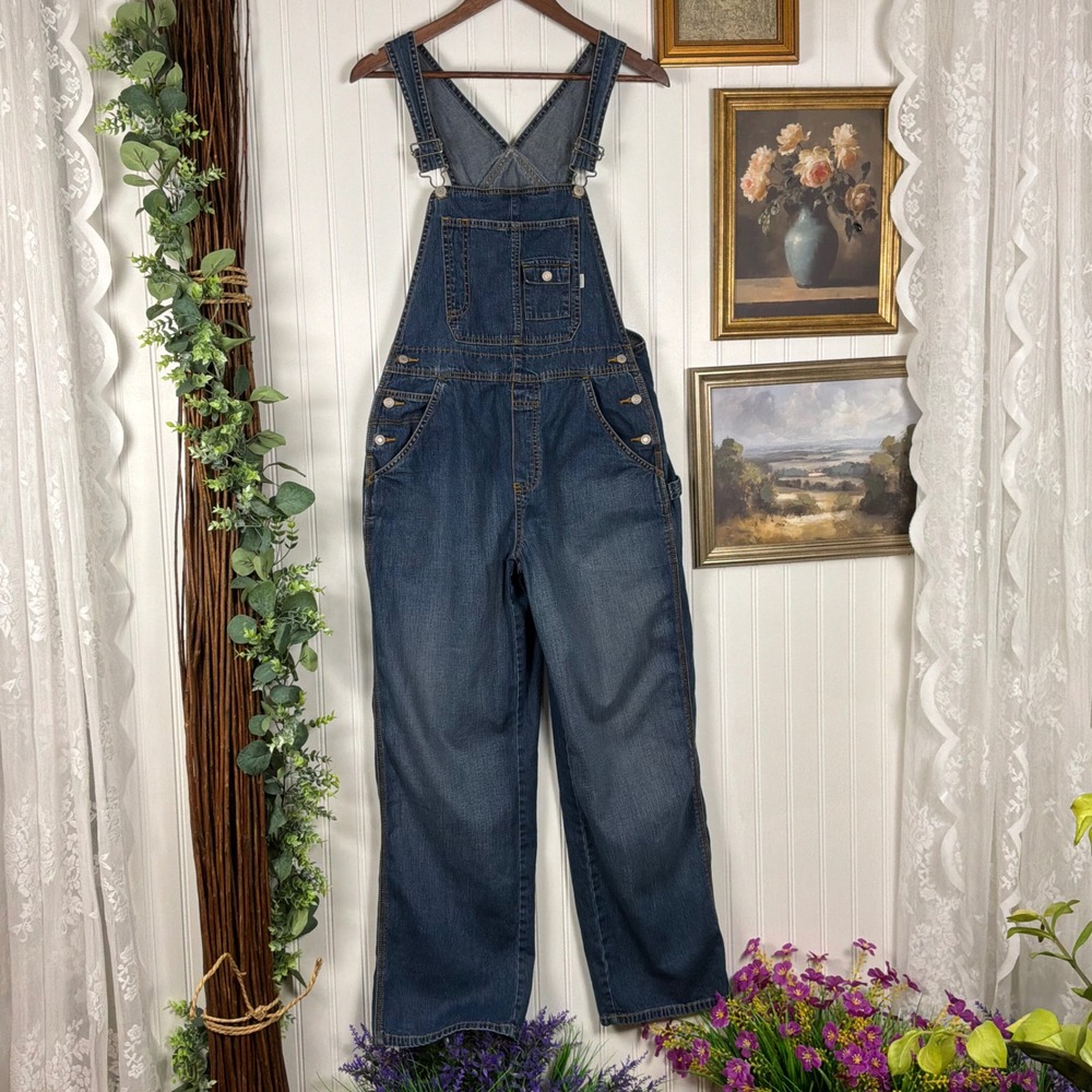 Old Navy Blue Jeans Overalls Womens S Blue Excellent Y2k Denim